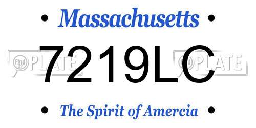 7219LC Massachusetts License Plate