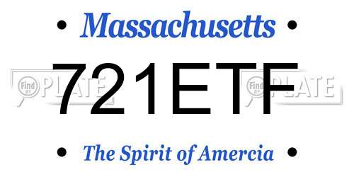 721ETF Massachusetts License Plate