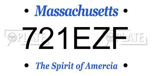 721EZF Massachusetts License Plate