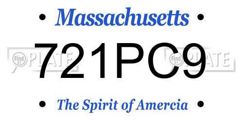721PC9 Massachusetts License Plate