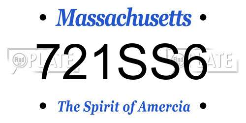 721SS6 Massachusetts License Plate