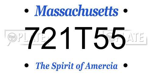 721T55 Massachusetts License Plate