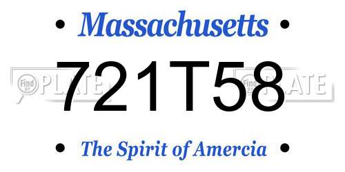 721T58 Massachusetts License Plate
