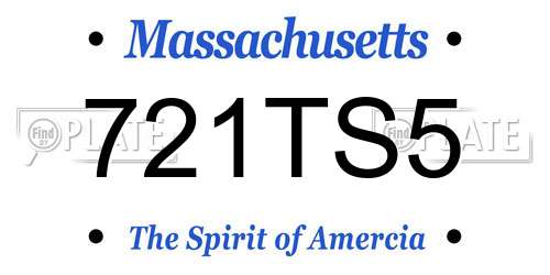 721TS5 Massachusetts License Plate