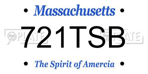 721TSB Massachusetts License Plate
