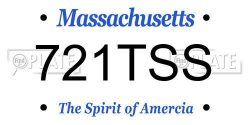 721TSS Massachusetts License Plate