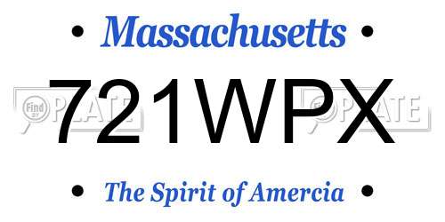 721WPX Massachusetts License Plate