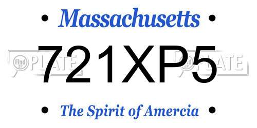 721XP5 Massachusetts License Plate