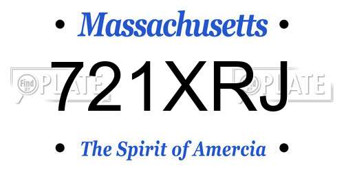 721XRJ Massachusetts License Plate