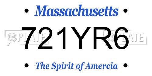 721YR6 Massachusetts License Plate