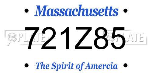 721Z85 Massachusetts License Plate