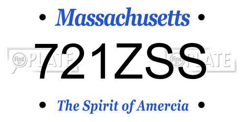 721ZSS Massachusetts License Plate