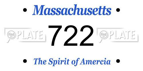 722 Massachusetts License Plate