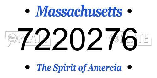 7220276 Massachusetts License Plate