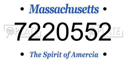 7220552 Massachusetts License Plate