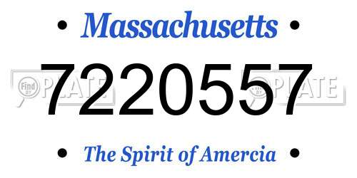 7220557 Massachusetts License Plate