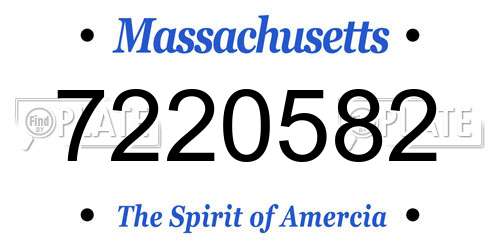 7220582 Massachusetts License Plate