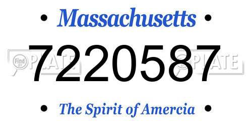 7220587 Massachusetts License Plate