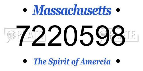 7220598 Massachusetts License Plate