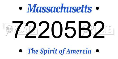 72205B2 Massachusetts License Plate