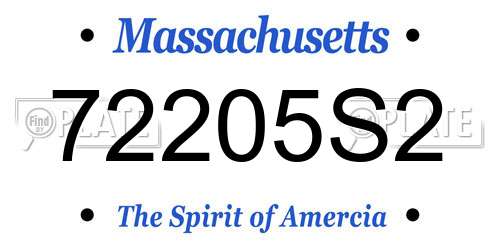 72205S2 Massachusetts License Plate