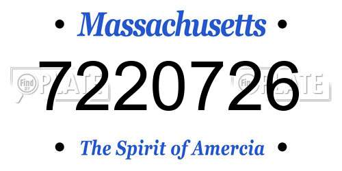 7220726 Massachusetts License Plate