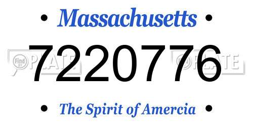 7220776 Massachusetts License Plate