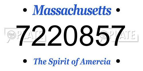 7220857 Massachusetts License Plate