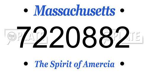 7220882 Massachusetts License Plate