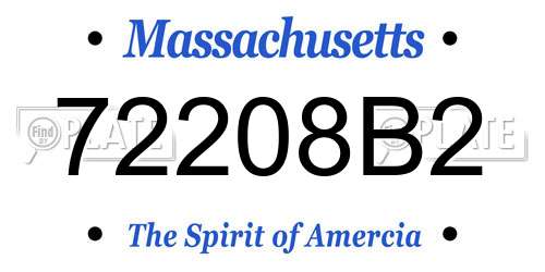 72208B2 Massachusetts License Plate