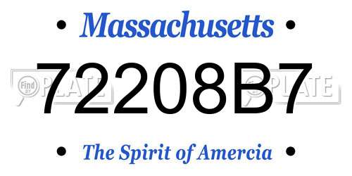 72208B7 Massachusetts License Plate