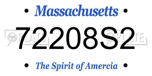 72208S2 Massachusetts License Plate