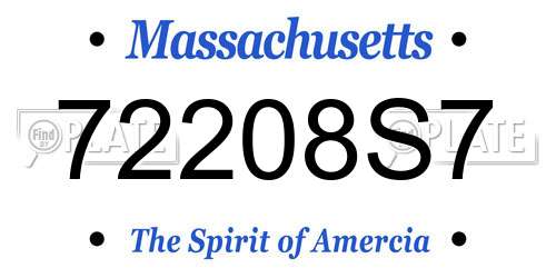 72208S7 Massachusetts License Plate