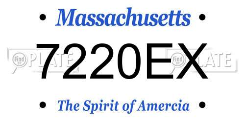 7220EX Massachusetts License Plate