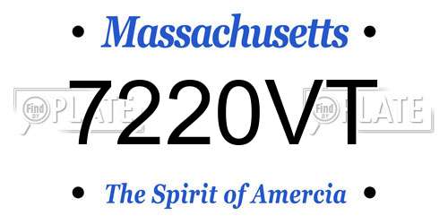 7220VT Massachusetts License Plate