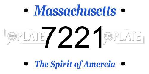 7221 Massachusetts License Plate