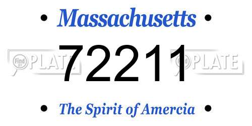 72211 Massachusetts License Plate