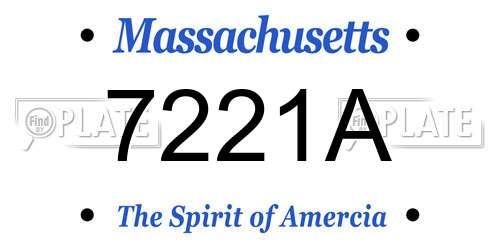 7221A Massachusetts License Plate