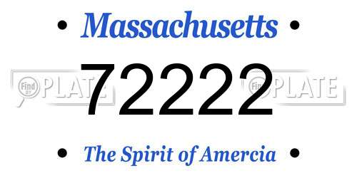 72222 Massachusetts License Plate