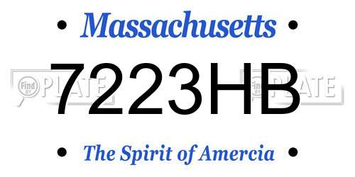 7223HB Massachusetts License Plate