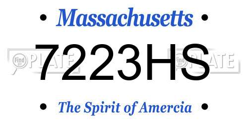 7223HS Massachusetts License Plate