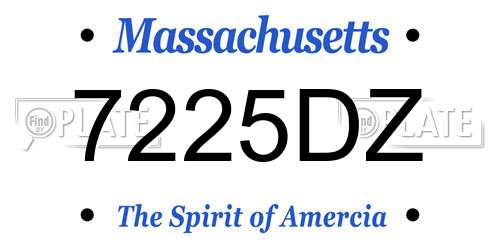 7225DZ Massachusetts License Plate