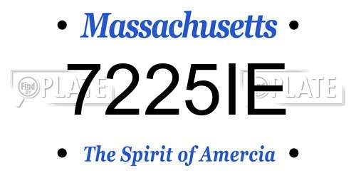 7225IE Massachusetts License Plate
