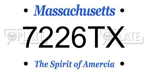 7226TX Massachusetts License Plate