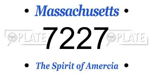 7227 Massachusetts License Plate