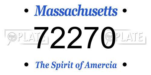 72270 Massachusetts License Plate