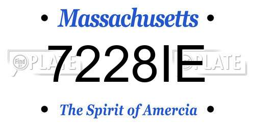 7228IE Massachusetts License Plate