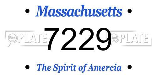 7229 Massachusetts License Plate