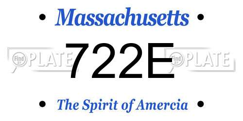722E Massachusetts License Plate
