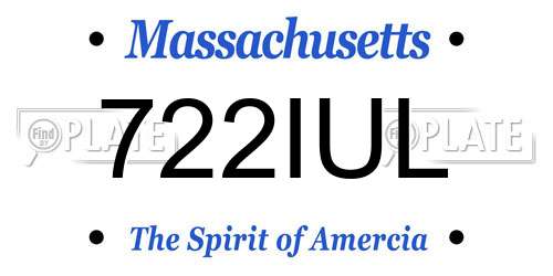 722IUL Massachusetts License Plate